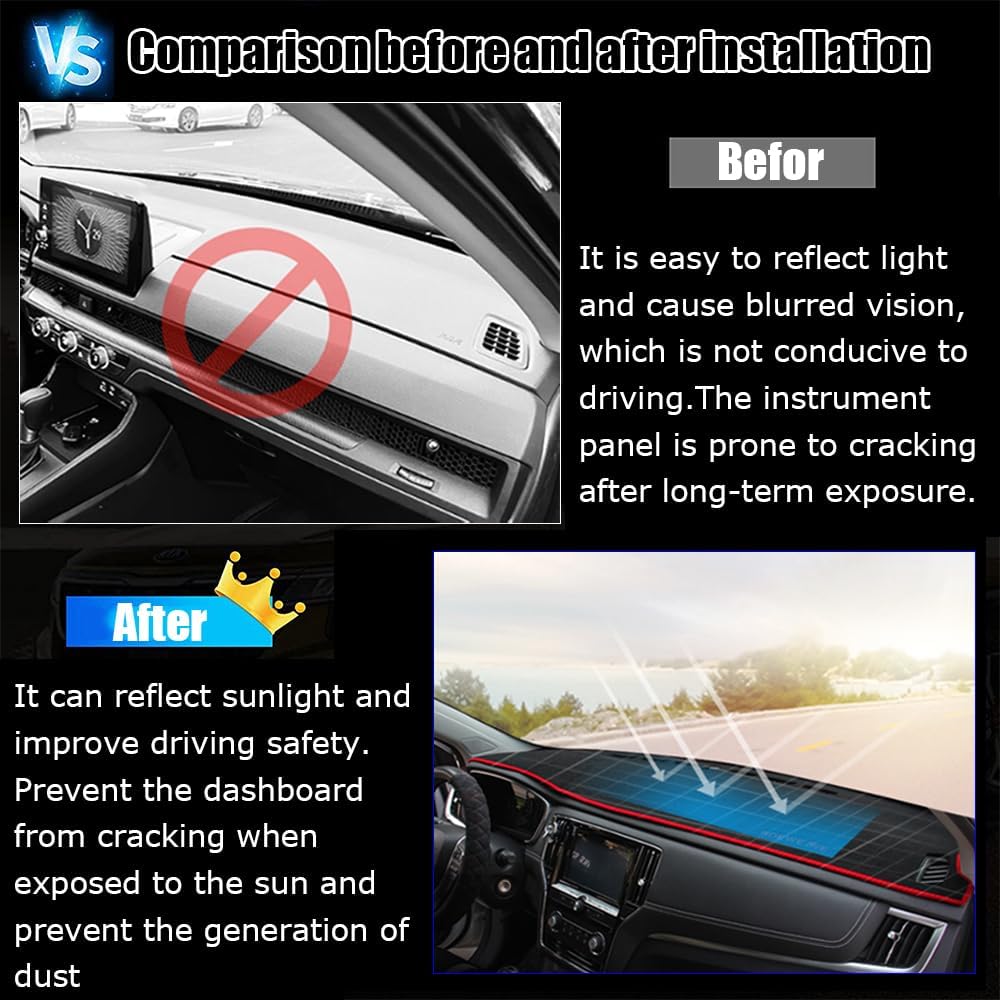 Kakash Custom Interior Accessories for Chevy Chevrolet Equinox 2025 2026 Dashboard Cover Mat Dash Covers Reduces Glare Eliminates Cracking Protector Sunshade No Glare