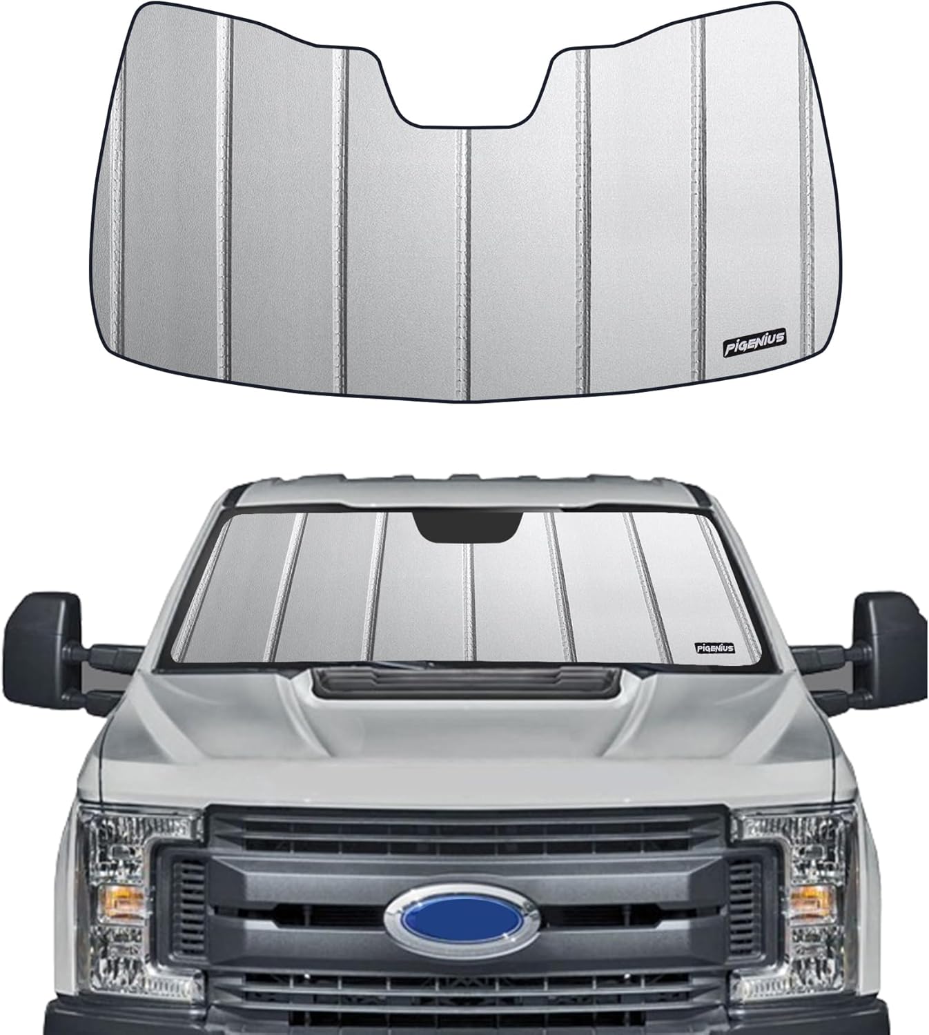 Pigenius Windshield Sun Shade for Ford F-150 2015-2020 Custom Front Window Sunshade- AstraGuard