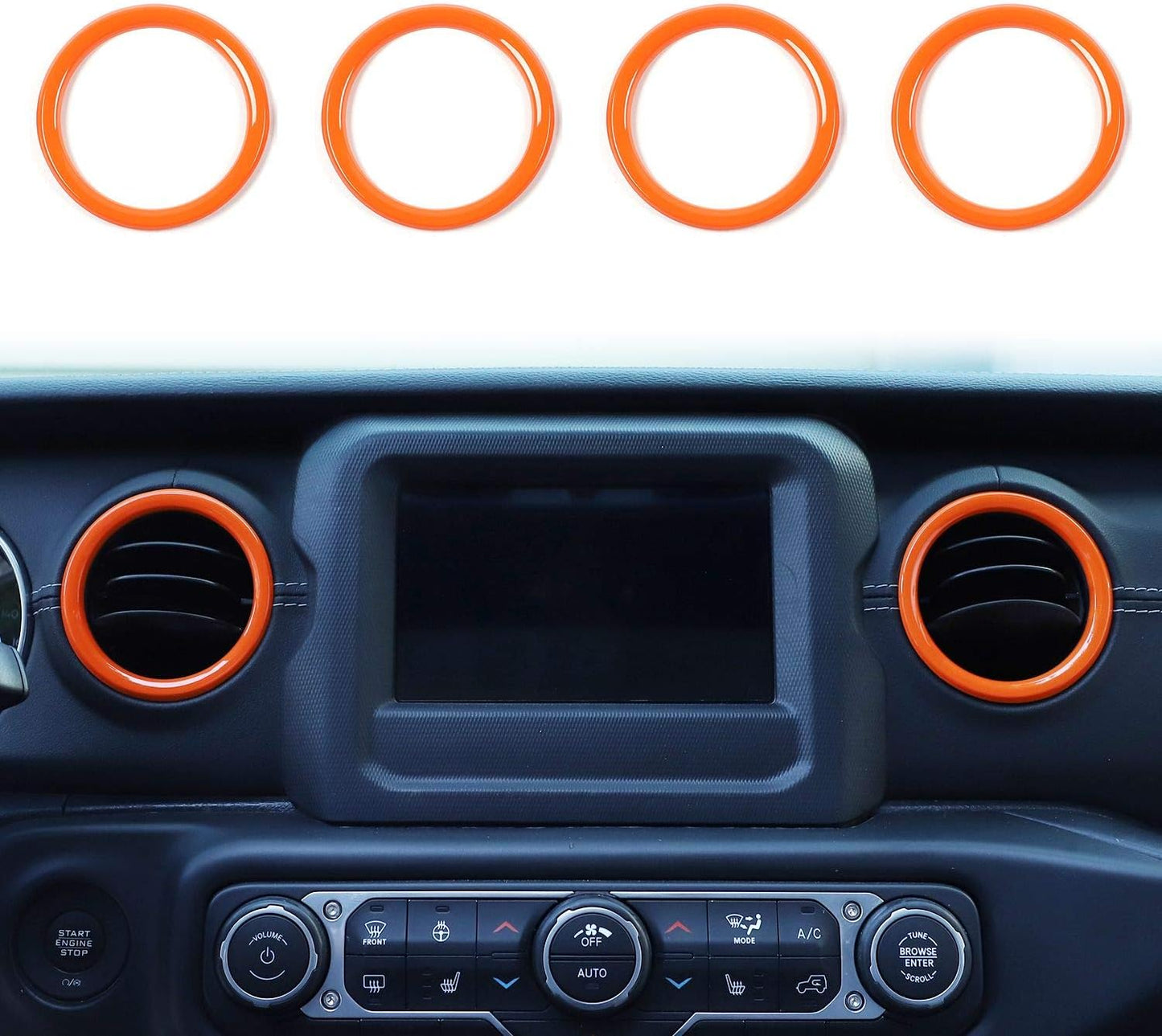 Voodonala for Jeep JL Dash Air Conditioning Outlet Bezel Ventilation Grille Embellishment Trim for 2018-2023+ Jeep Wrangler JL JLU Gladiator JT Trunk Interior Accessories Carbon Fiber