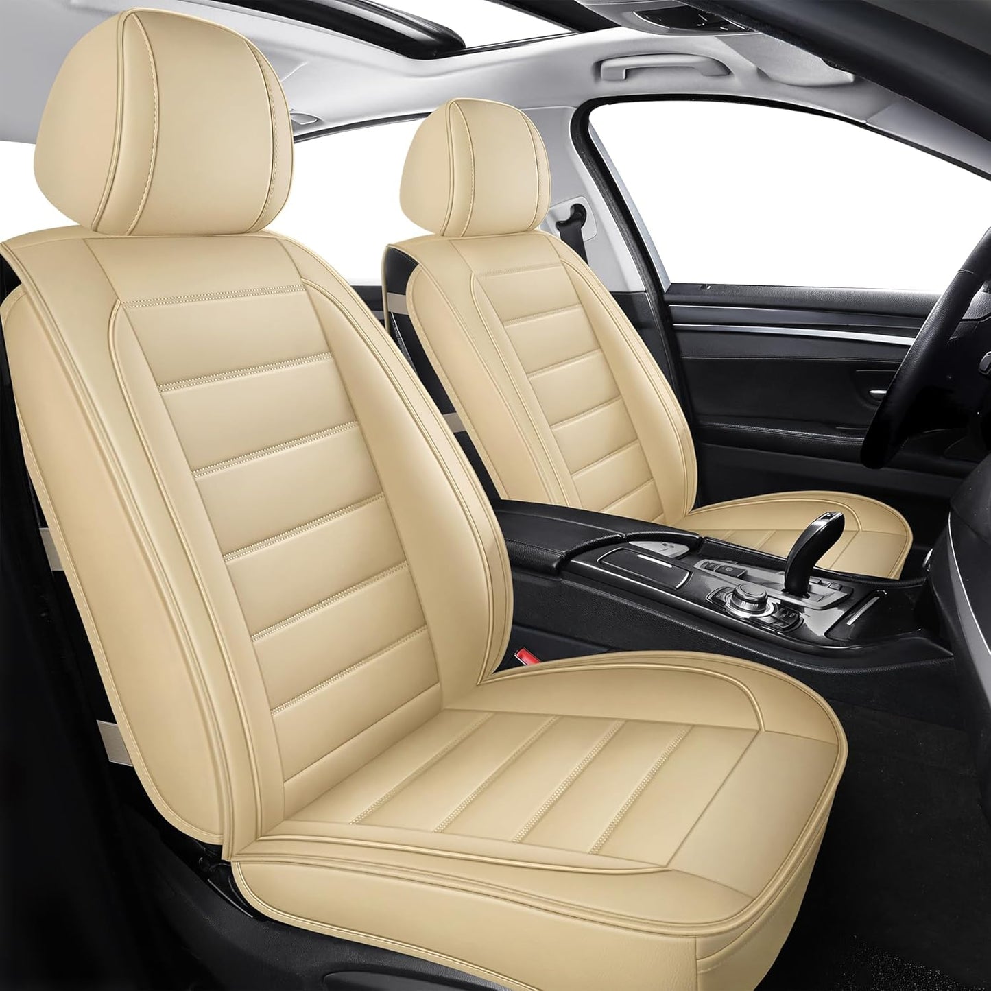 CAPITAUTO Bottom Front Leather Car Seat Cover Universal