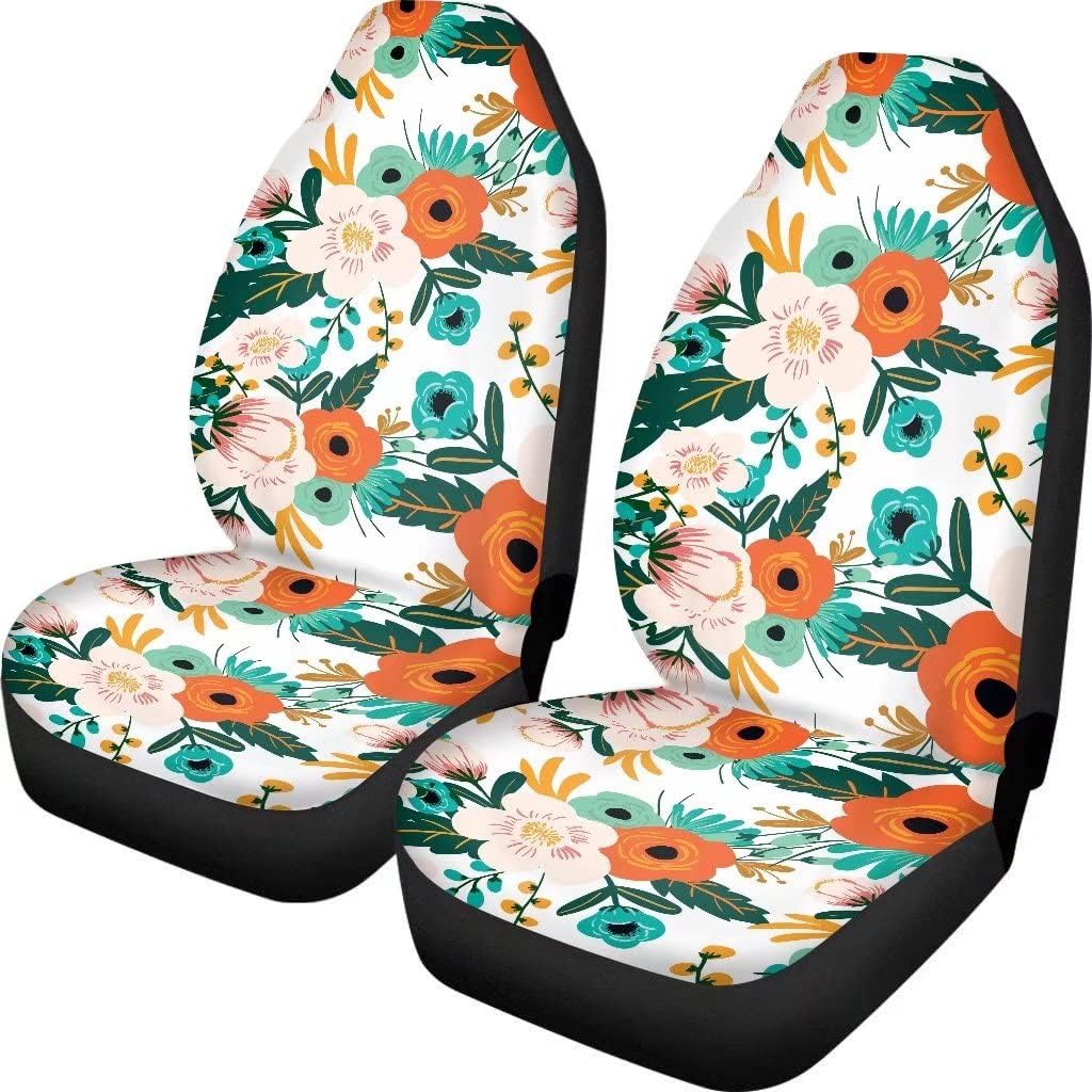 KEIAHUAN Galaxy Owl Car Seat Cover for Women Men, 2 Packs High Back Bucket Universal Fit Auto Seat Covers for Cars, Trucks, SUV, or Van