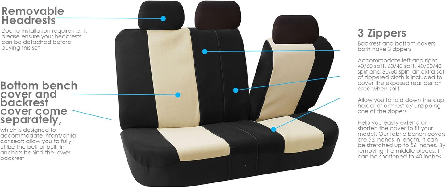 FH Group Trendy Corduroy Seat Covers Front Airbag Ready & 40/,60 50/50, 60/40 Split