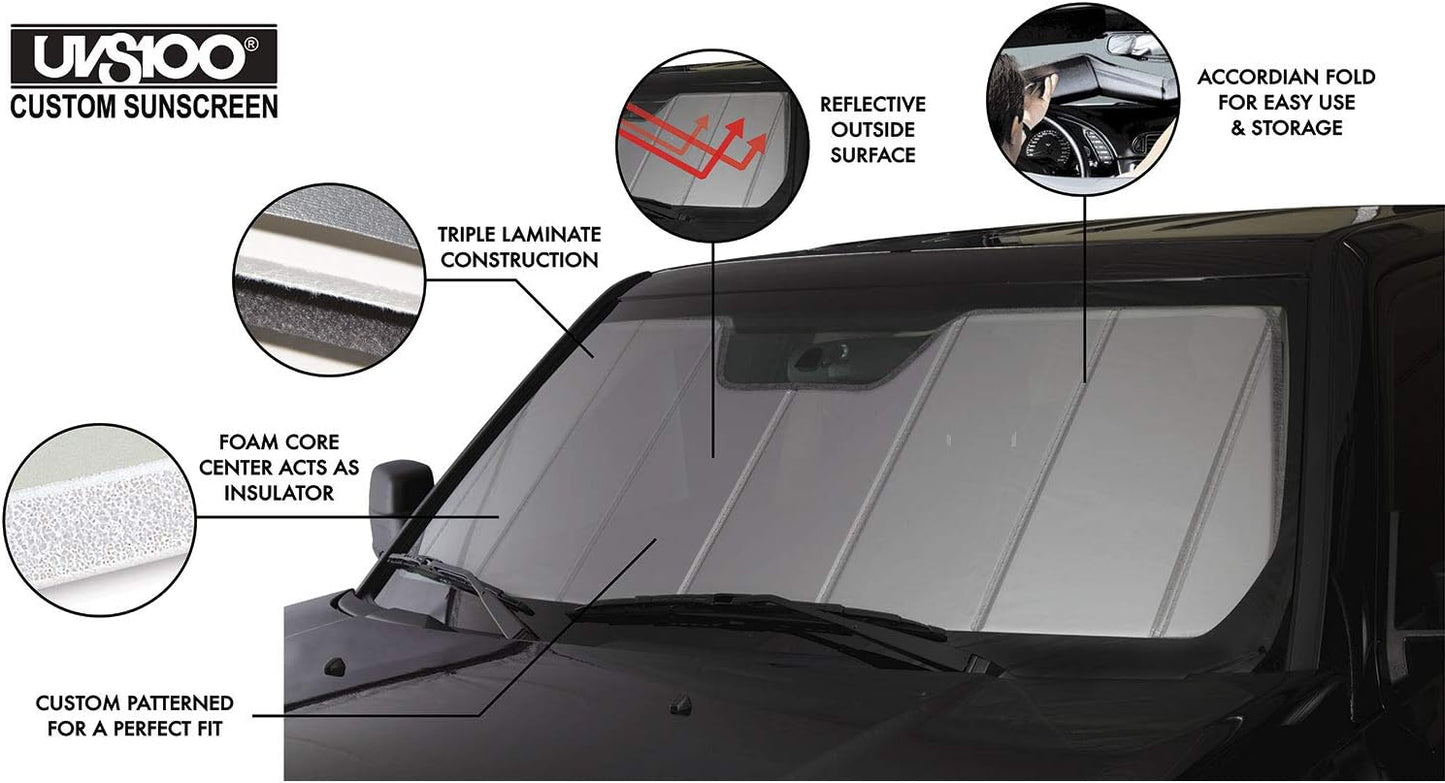 Covercraft UV11318SV Silver UVS 100 Custom Fit Sunscreen for Select Infiniti Q50 Models - Laminate Material, 1 Pack
