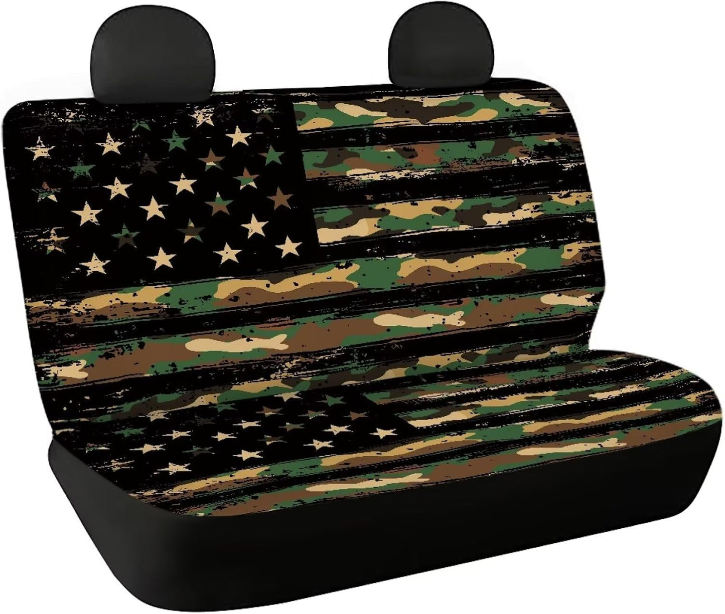 AFPANQZ Cowhide Milk Cow Print Car Rear Bench Protective Seat Cover - Brown, Polyester Fabric, Universal Fit, Full Wrap, Dust-Proof - For Trucks, Vans, SUVs