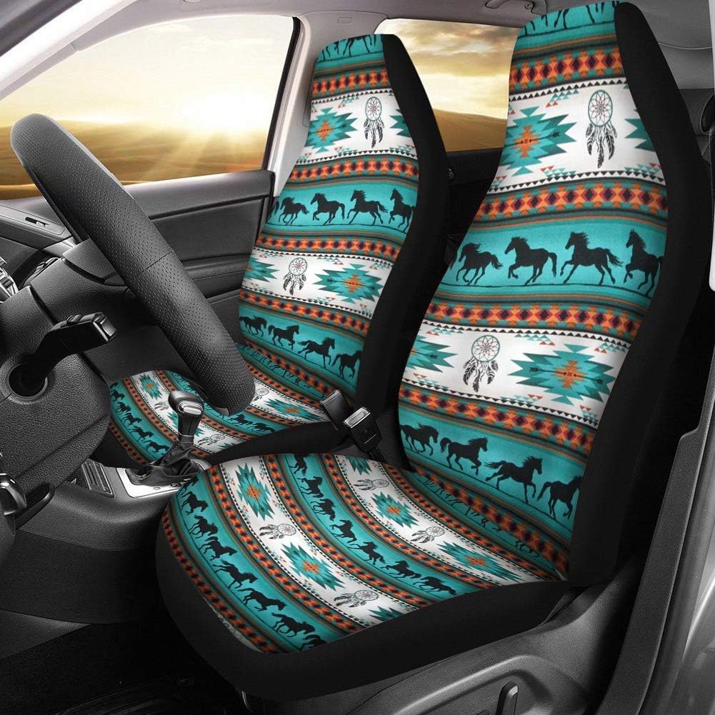KEIAHUAN Galaxy Owl Car Seat Cover for Women Men, 2 Packs High Back Bucket Universal Fit Auto Seat Covers for Cars, Trucks, SUV, or Van