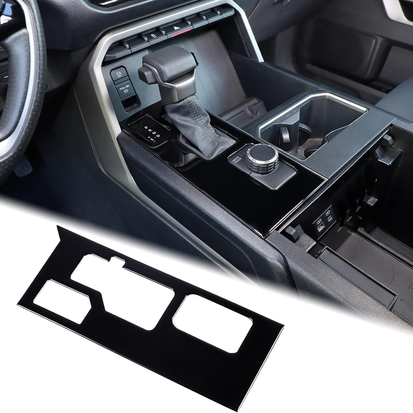 Aunginsy Central Control Gear Shift Panel Trim Cover Compatible with Toyota Tundra/Sequoia 2022-2024 Car Gear Shifter Console Anti-Scratch Panel Frame Protect Sticker with 4WD Accessories(Mech Style)