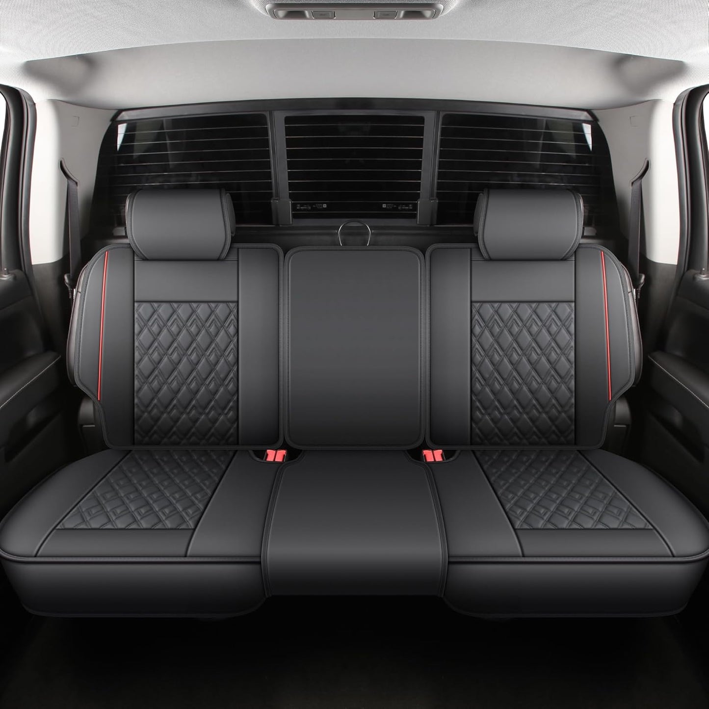 JOJOBAY Chevy Silverado Seat Covers,Leather Seat Covers for GMC Sierra,Custom Fit 2007-2025 1500 2500HD 3500HD Crew Double Extended Regular Cab,LT LZT RST Trail Boss(Front Pair,Black)