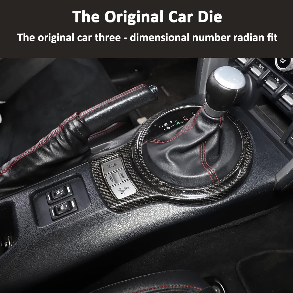 Car Interior Gear Shift Frame Trim Sticker for Subaru BRZ Toyota 86 2013-2020 Accessories (100% Real Carbon Fiber -Black)
