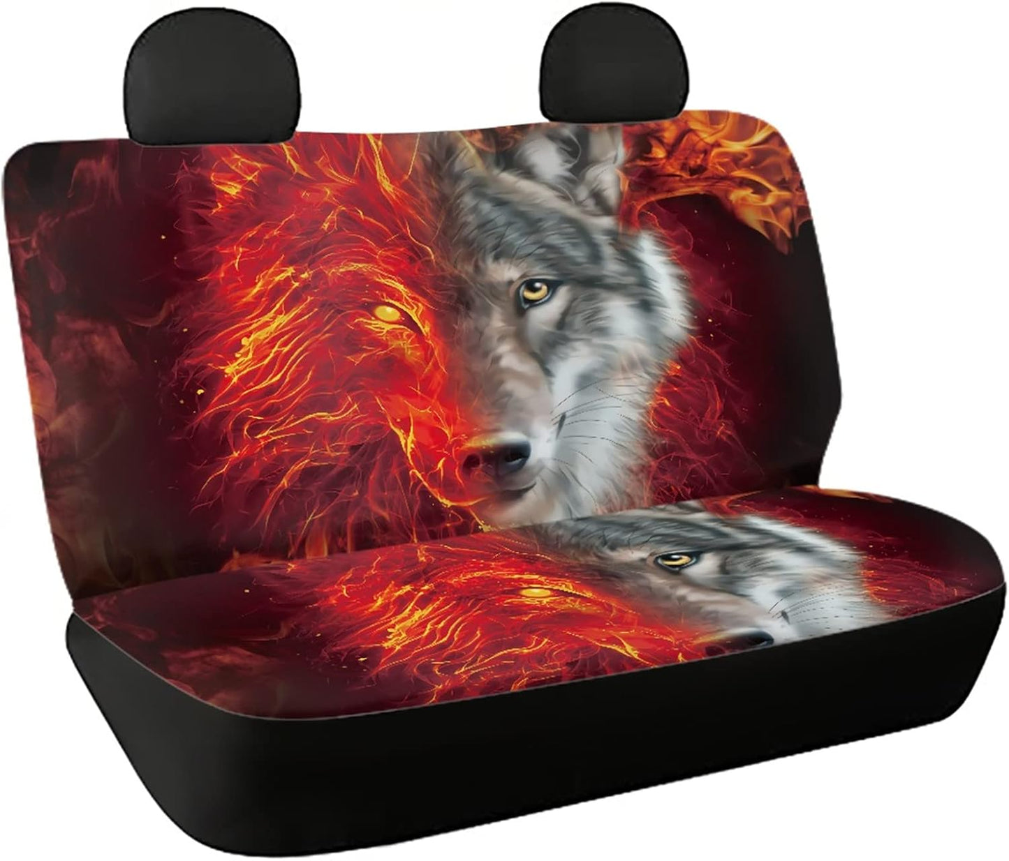 AFPANQZ Cowhide Milk Cow Print Car Rear Bench Protective Seat Cover - Brown, Polyester Fabric, Universal Fit, Full Wrap, Dust-Proof - For Trucks, Vans, SUVs