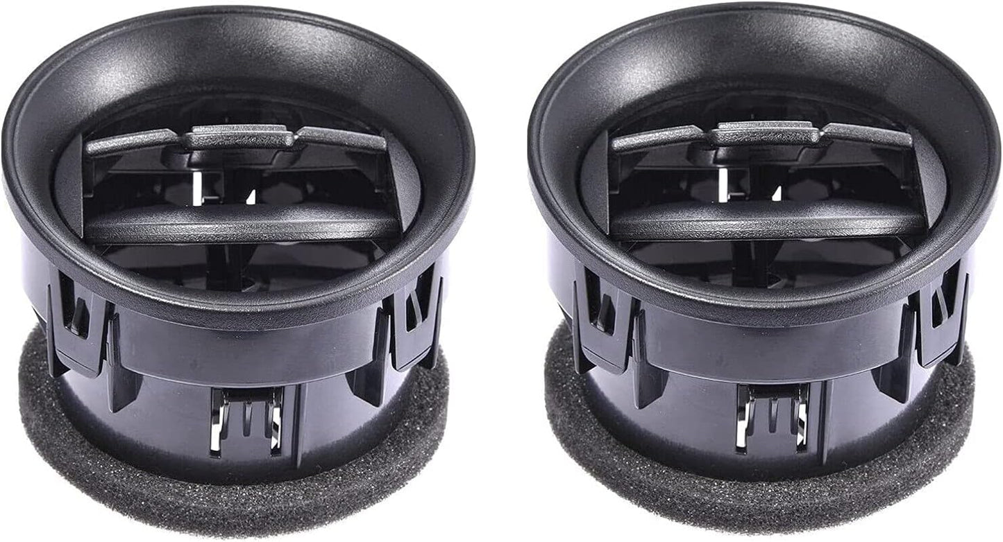 Set of 2 Dash Board Air Vent/HVAC Vent Fits for 09-14 Ford F-150 LOBO (Chrome w/Obsidian Metallic), Replaces OEM 9L3Z-19893-CA, 75301C-2