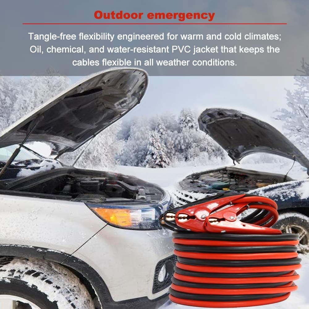 Heavy Duty Jumper Cables, Booster Cables 1 Gauge 25Feet 800AMP Automotive Jumper Cables Kit for Car, SUV, and Trucks