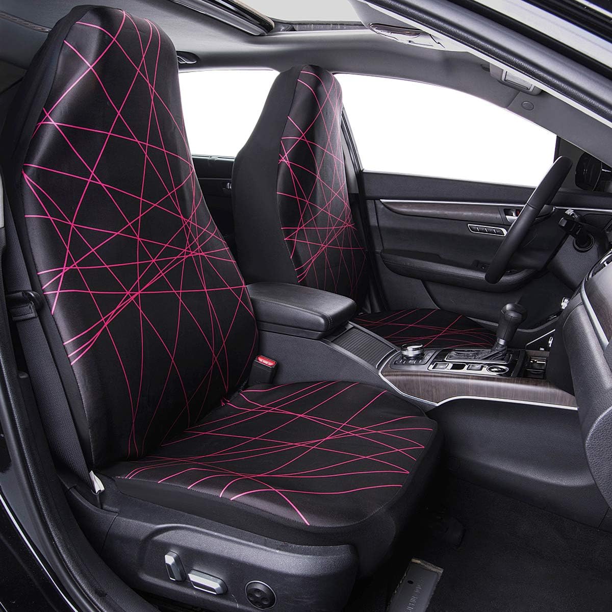CAR PASS-Universal Wetsuit Waterproof Neoprene Front Car Seat Covers, Airbag Compatible,Fit for Car,Truck,SUV,sedans,Sporty Design (Two Seats)