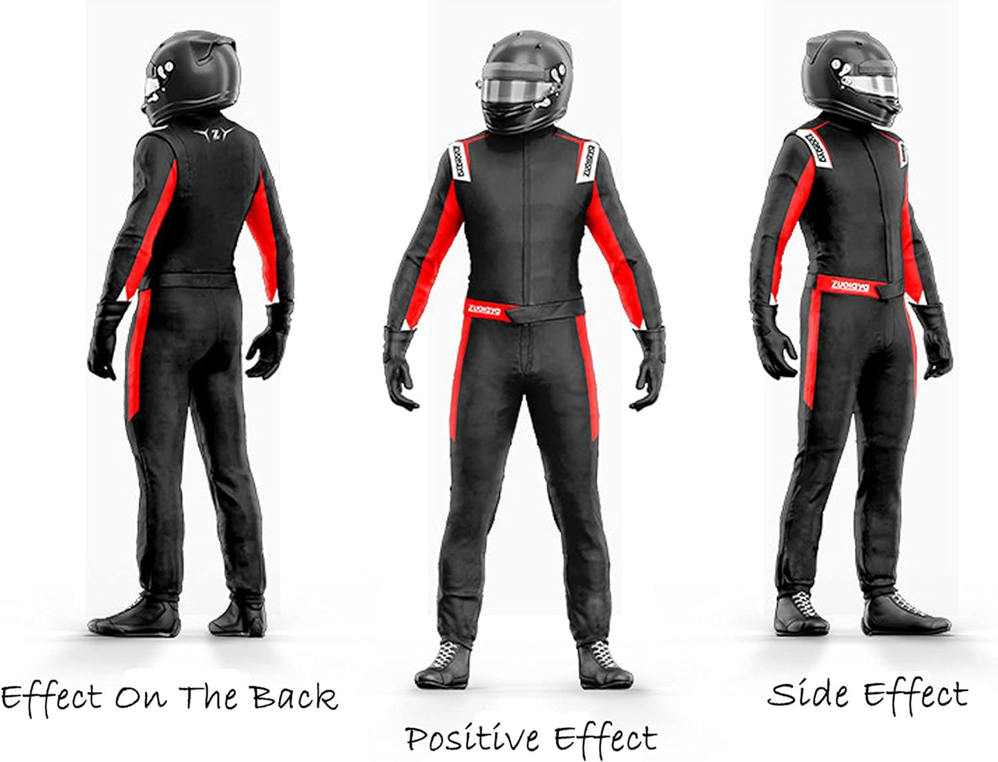 Legou Kart Racing Suit One Piece Track Racing Suit Karting Suit Black L