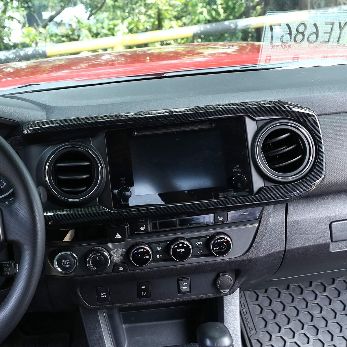 LLKUANG Carbon Fiber Style Dashboard Decoration U Shape Trim For Toyota Tacoma 2016-2020 (Carbon Fiber Style)