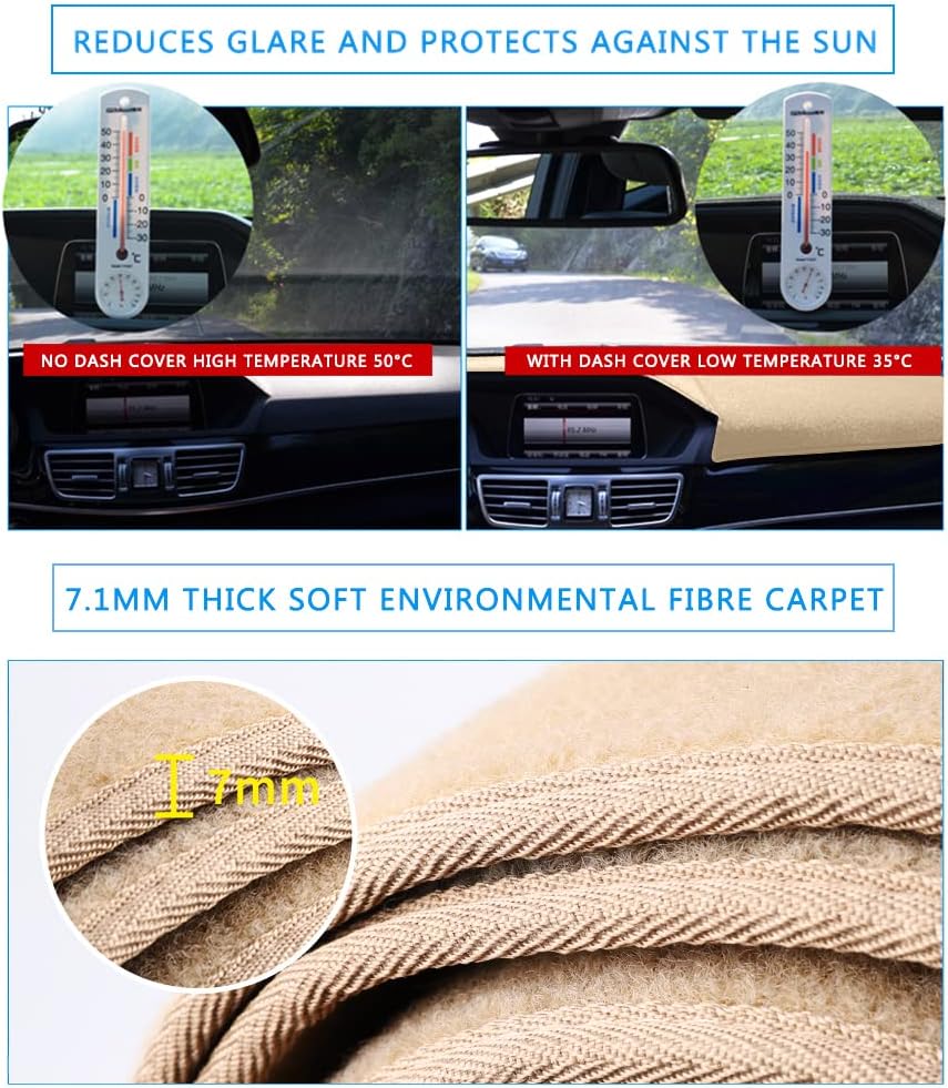 puxhig Dash Cover Custom Fit for Infiniti FX35 FX45 2003 2004 2005 2006 2007 2008,Dashboard Cover Mat Pad (Beige)