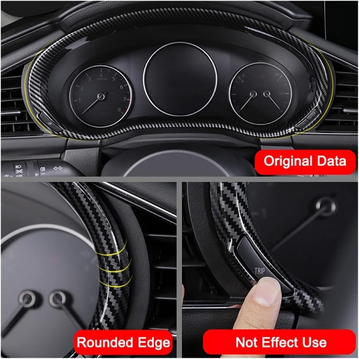 Xwang Store Car Dashboard Interior Frame Cover Trim Dash Board Moulding Sticker Compatible with Mazda 3 Axela BP CX-30 DM Accessories 2020 2021 2022 (Color Name : Carbon Style 1 pcs)