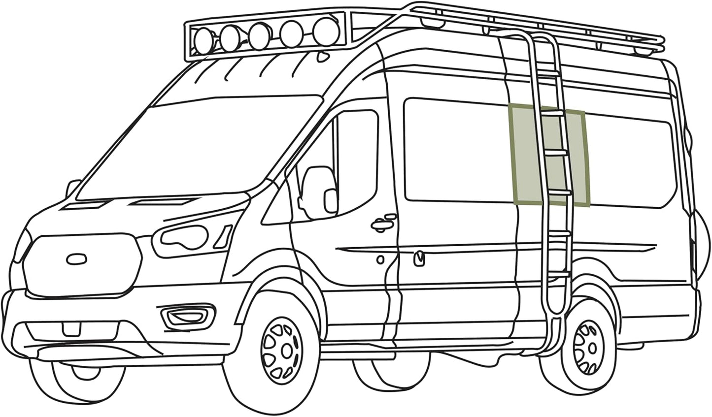 VanEssential Insulated Blackout Crew Window Cover Designed for Ford Transit Van Year 2015 to Current with NO Plastic Trim - Cool Gray
