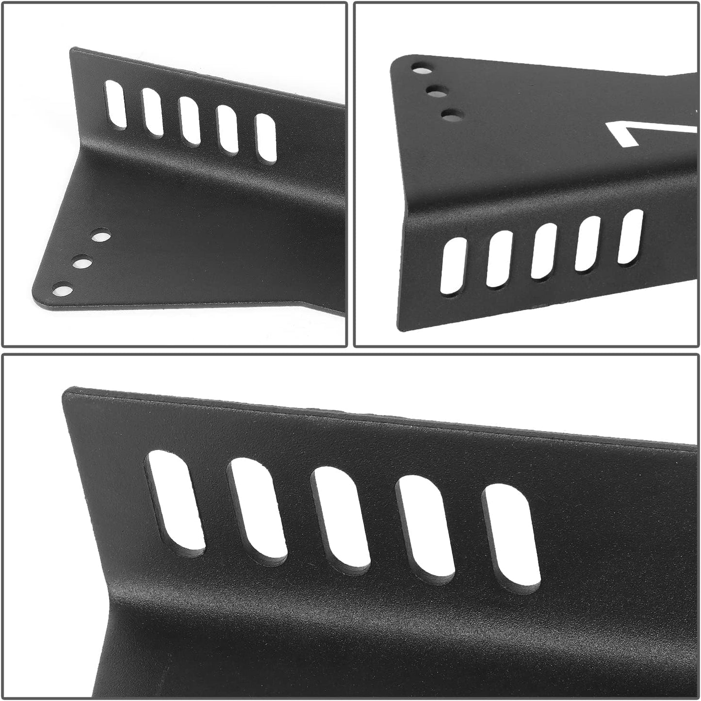 NRG Innovations NRG-RSC-100MB Adjustable Mild Steel Bucket Racing Seat Side Mounting Bracket Kit, Black Powder Coat