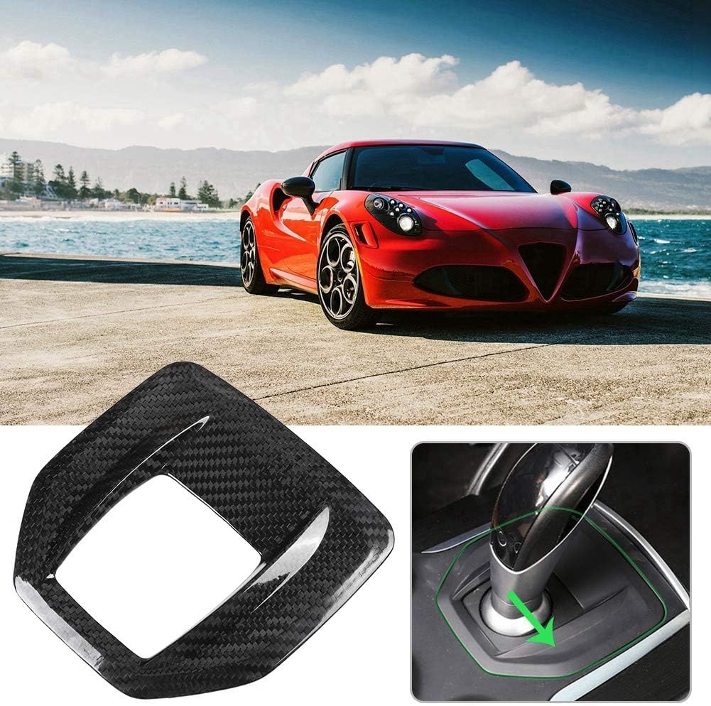 Acouto Gear Shift Panel Cover Carbon Fiber Fit for Alfa Romeo Giulia for Stelvio 2017-2019 Center Console Gear Shift Panel Cover Trim Car Interior Accessories