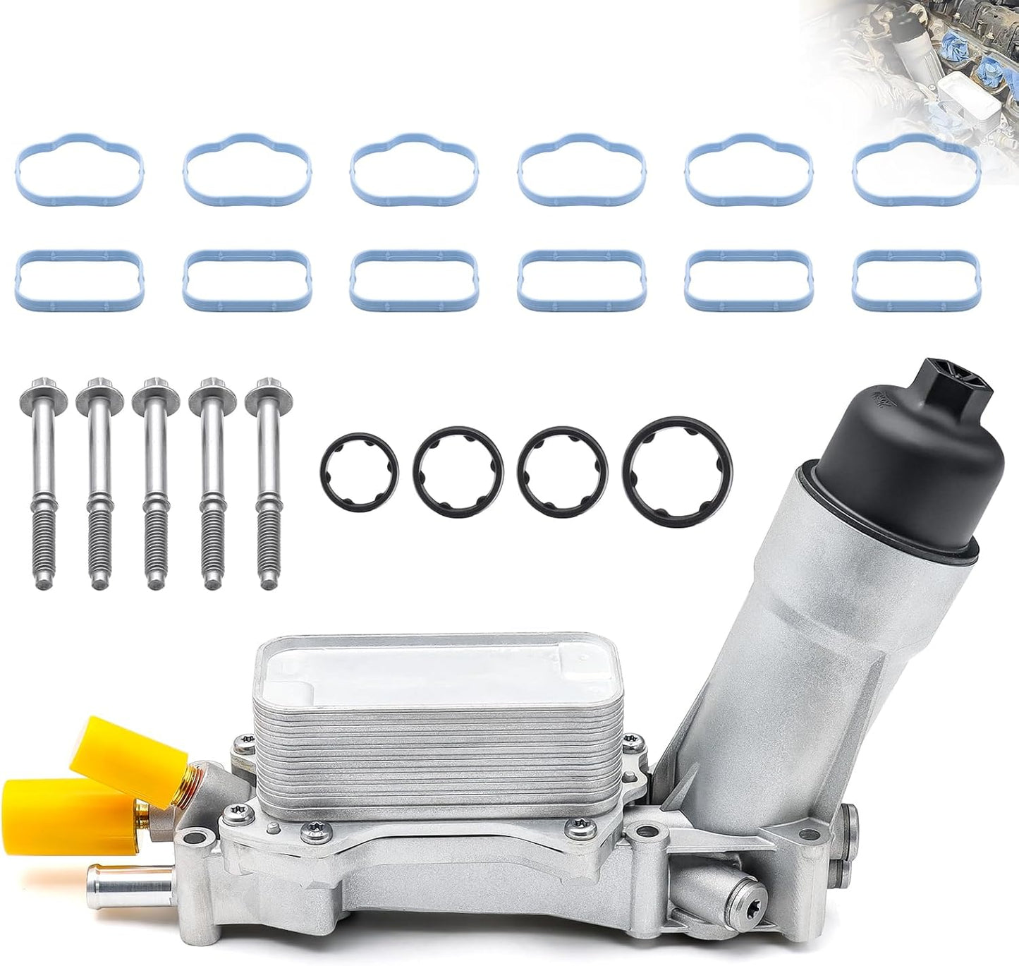 926-876 Aluminum Engine Oil Cooler Oil Filter Housing Adapter for Dodge Avenger Challenger Charger Durango Grand Caravan Journey, Grand Cherokee Wrangler, Chrysler 200 300 Town Country, Ram 3.6L