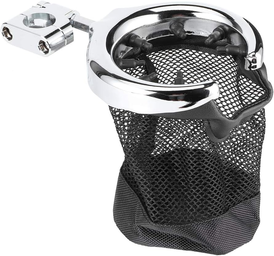 Akozon Motorcycle Cup Holder Brake Grill Drinks Basket for GoldWing GL1500 for Boulevard (1 Inch Silver)
