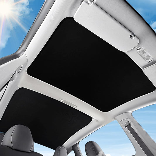 2024 Model 3 Sunshade Roof, Patent Magnetic Seamless Design for Tesla Model 3 Sunshade Accessories with No Gaps at All, Heat Insulating Sun Shade, with Storage Bag,Black
