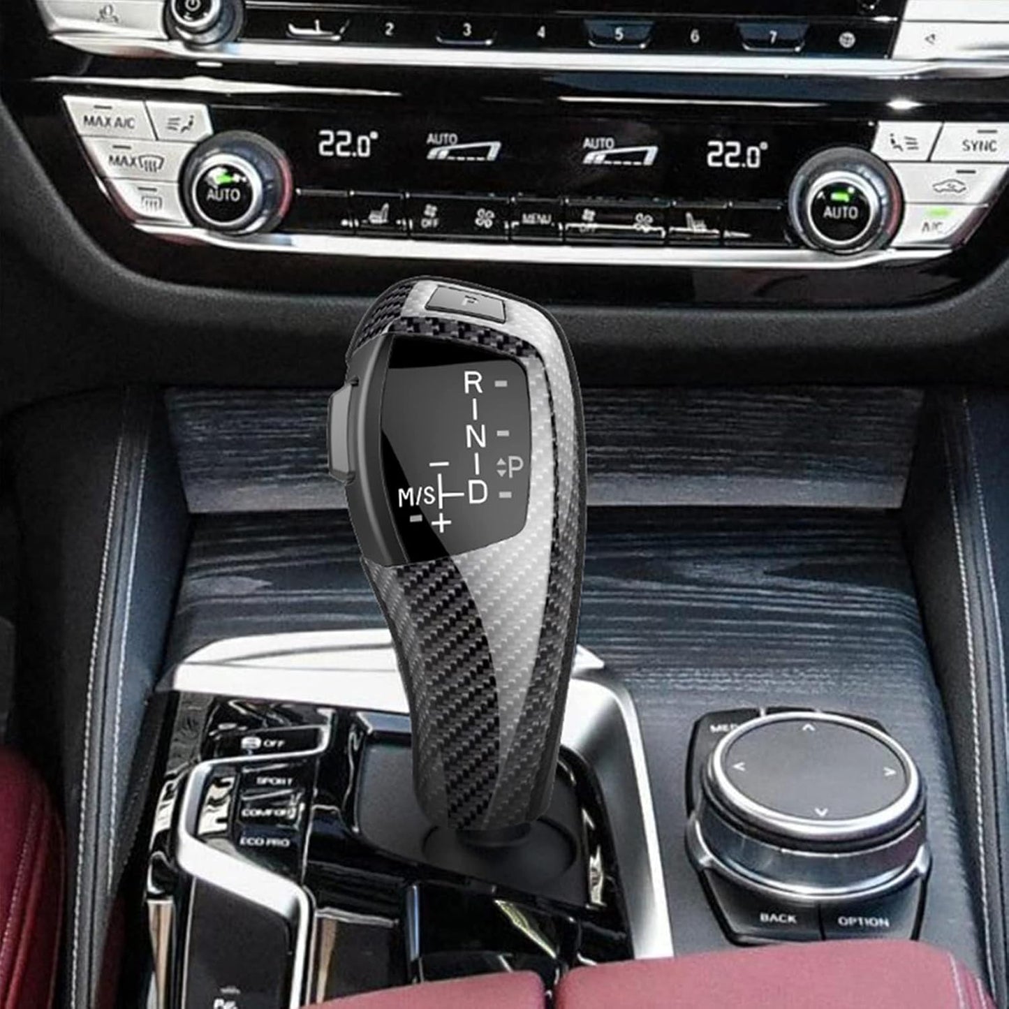 Pengchengwanli LHD BM e90 Automatic Shift knob Carbon Gear retrofit kit for car LEDA ccessories E90 E91 E93 E81 E82 E84 E87 E88 E89