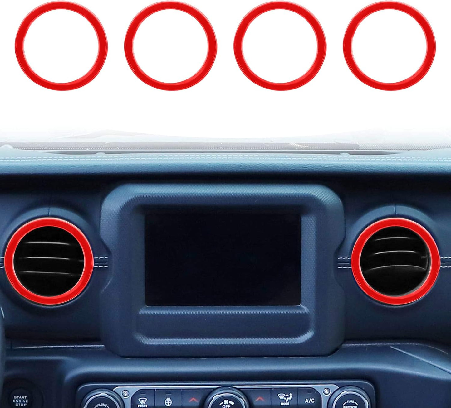 Voodonala for Jeep JL Dash Air Conditioning Outlet Bezel Ventilation Grille Embellishment Trim for 2018-2023+ Jeep Wrangler JL JLU Gladiator JT Trunk Interior Accessories Carbon Fiber