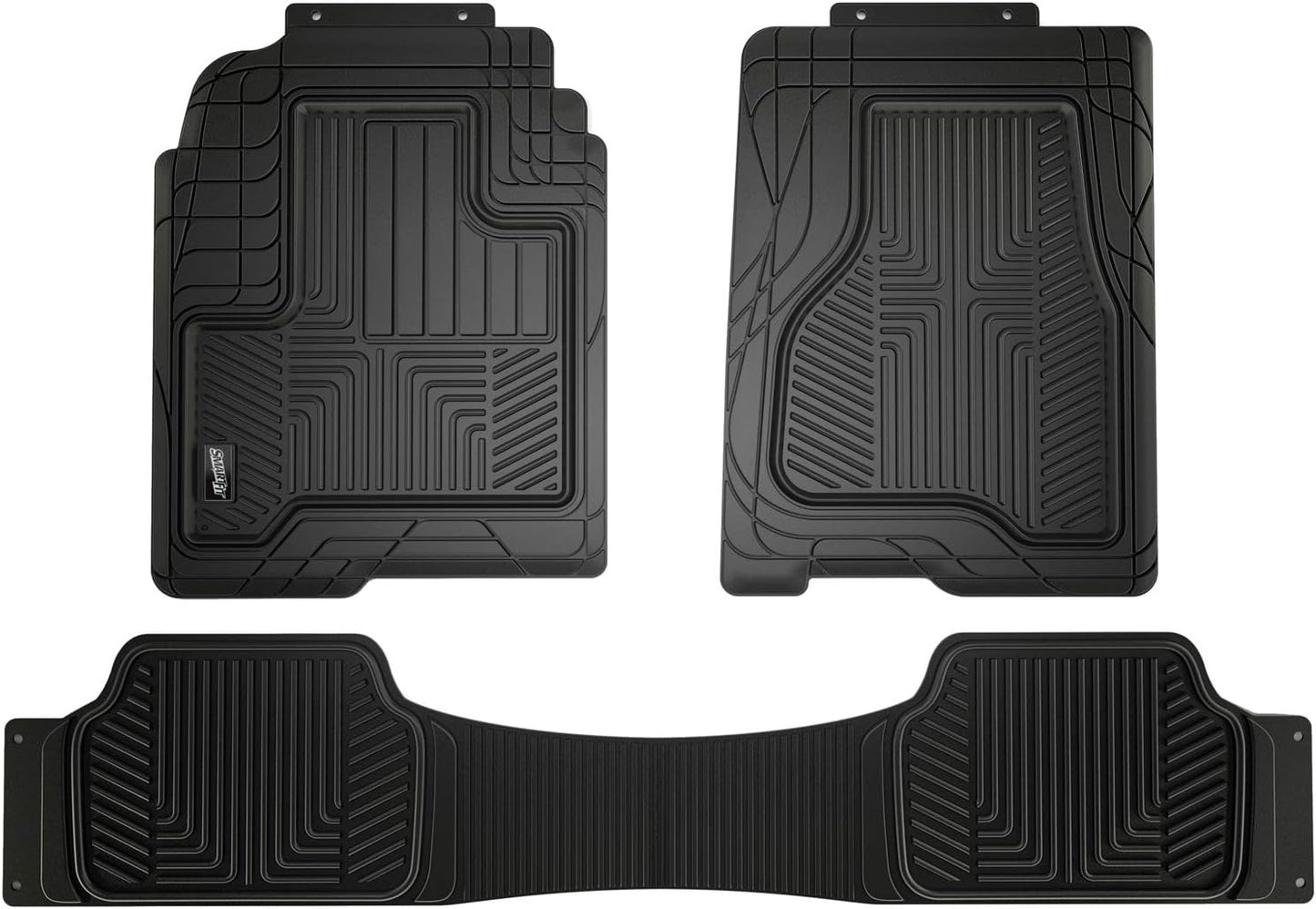 SmartFit 4-Piece All-Weather Heavy-Duty Car Floor Mats, Trim-to-Fit Mats for Cars — Black