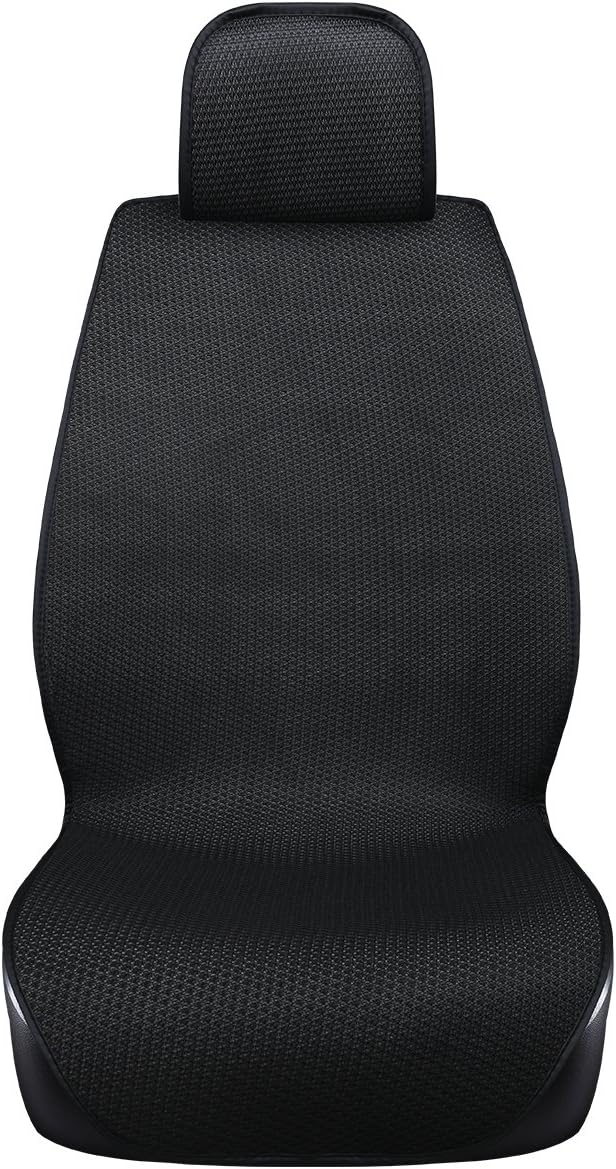 DINKANUR Breathable PU Leather Auto Universal Car Seat Covers Car Interior Driver and Passenger Seat Cover Car Seat Cushions for Cars (2 PCS) (Black-B)