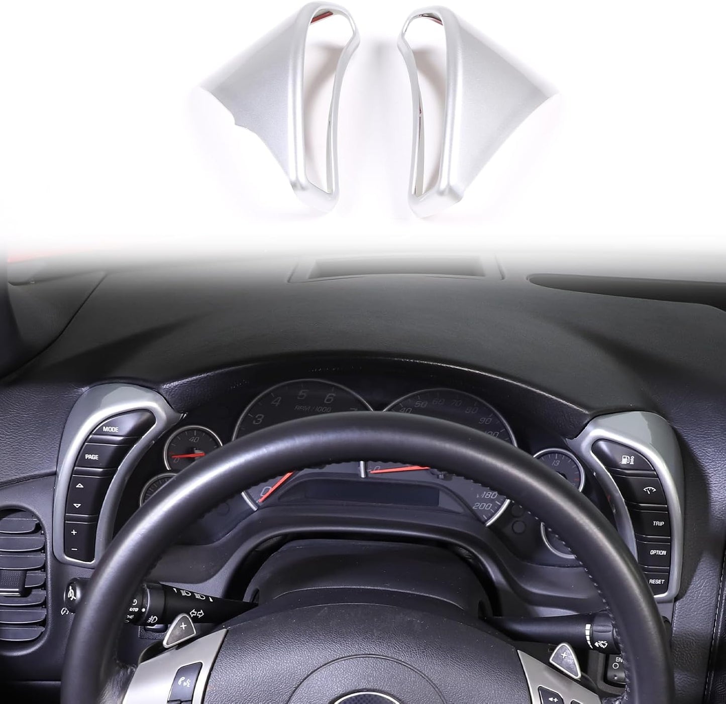 Dashboard Button Cover Trim Compatible with Chevy Corvette C6 2005-2013, Speedometer Bezel Cover Trim Frame Interior Accessories (Carbon Fiber Pattern)