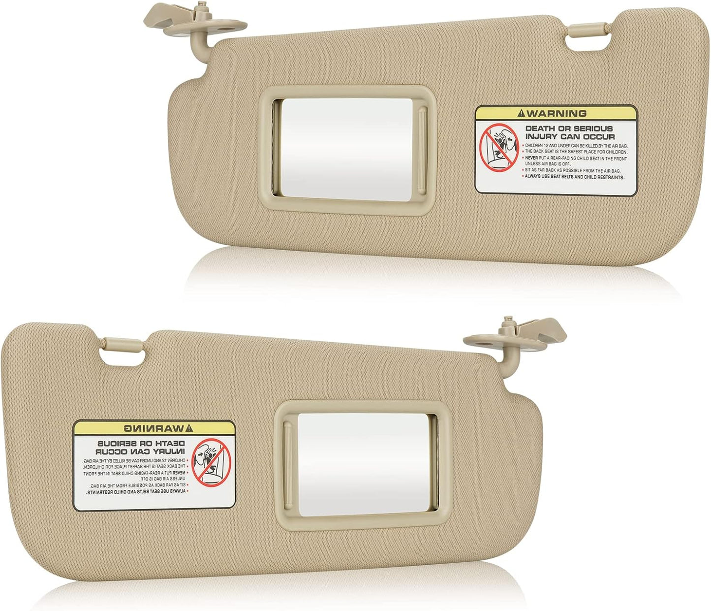 2Pcs Driver & Passenger Side Sun Visor Without Light Fit for Hyundai Elantra 2011 2012 2013 2014 2015, Replace for 852103X000TX, 852203X000TX Gray