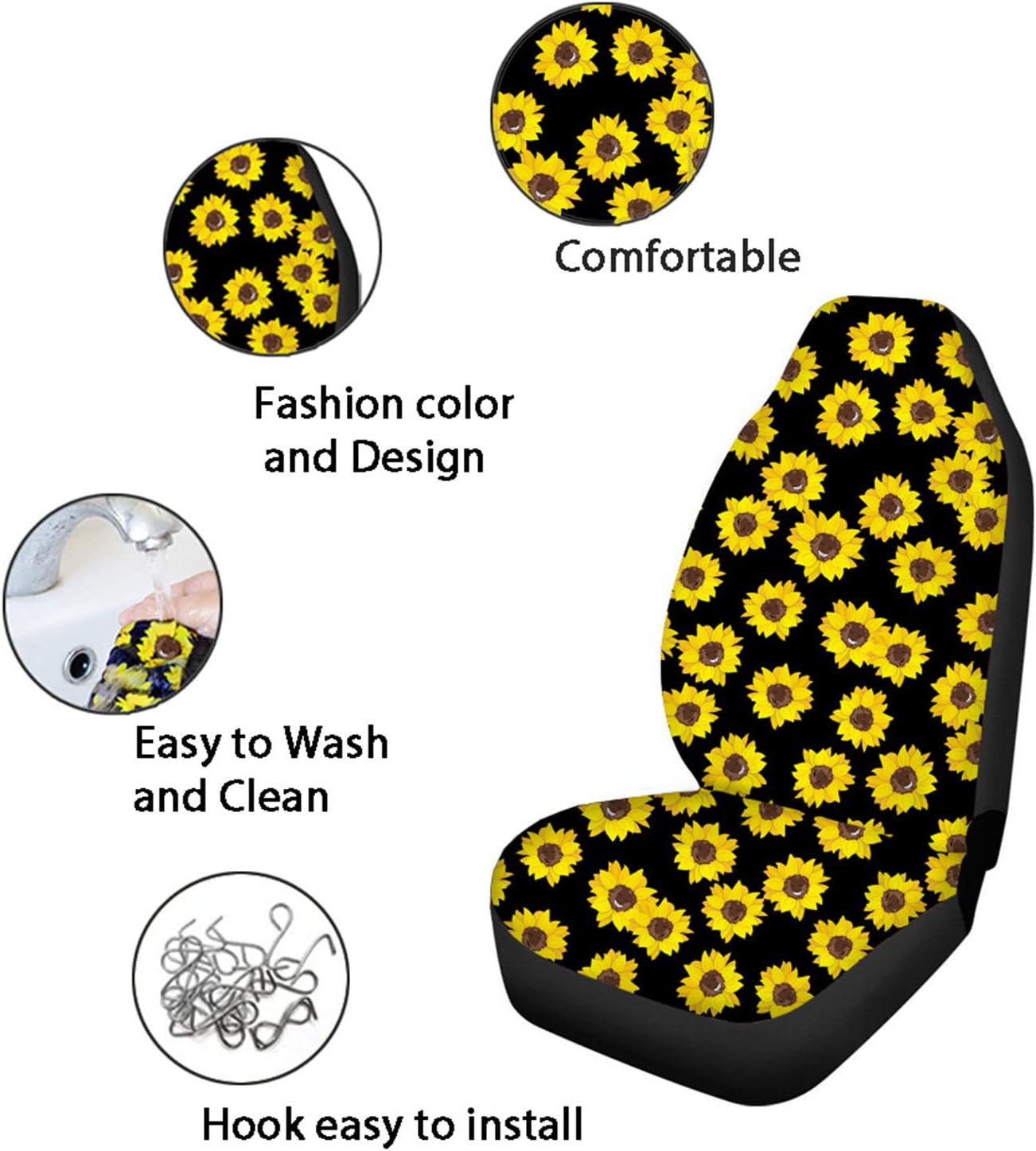 DISNIMO Spider Eyes Car Seat Cover Full Set for Women for Halloween Decorations, 4pcs Breathable Front Seat Rear Backrest Cover Soft Fabric Rear Bottom Bench Cover Universal Fit for Trucks Sedan SUV