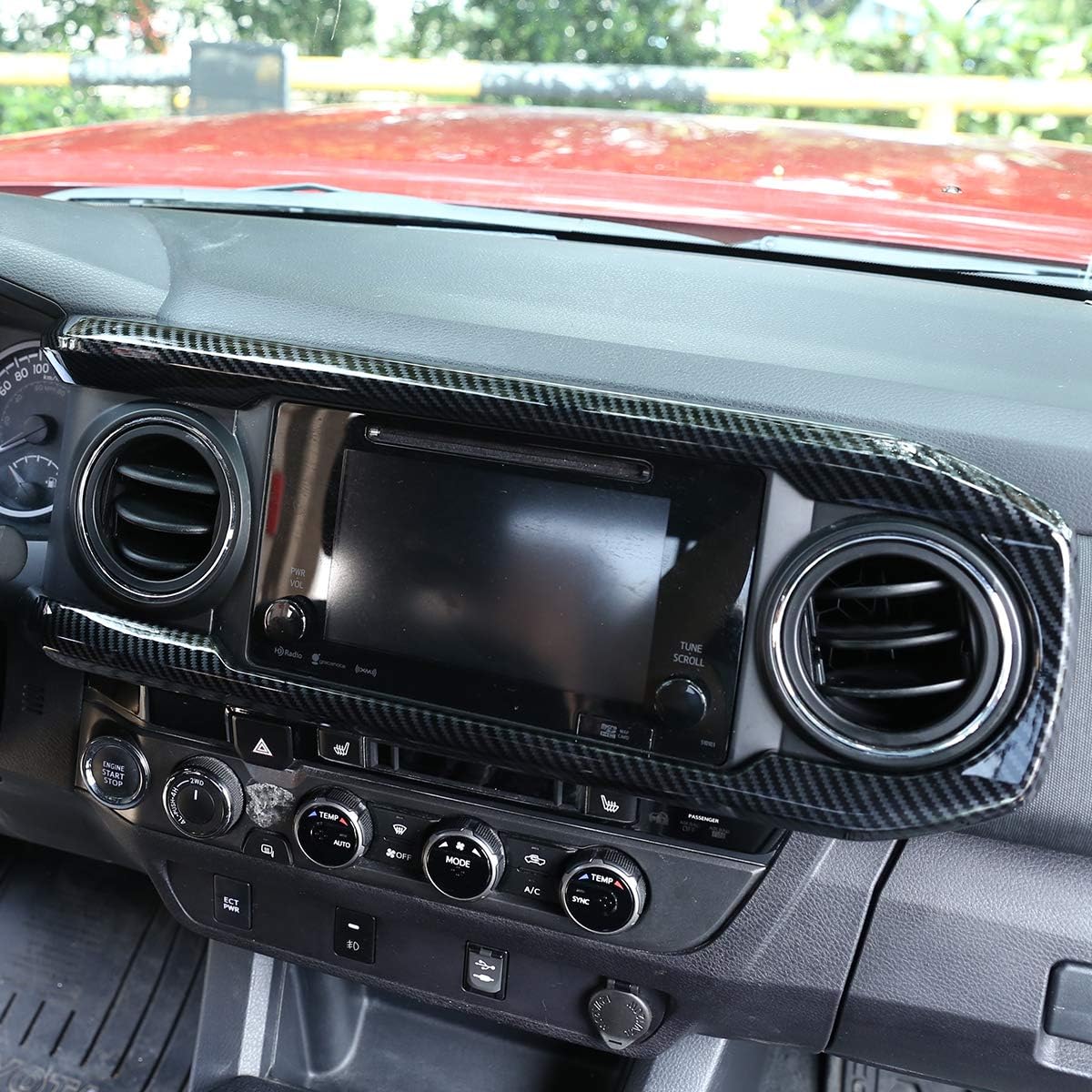 LLKUANG Carbon Fiber Style Dashboard Decoration U Shape Trim For Toyota Tacoma 2016-2020 (Carbon Fiber Style)