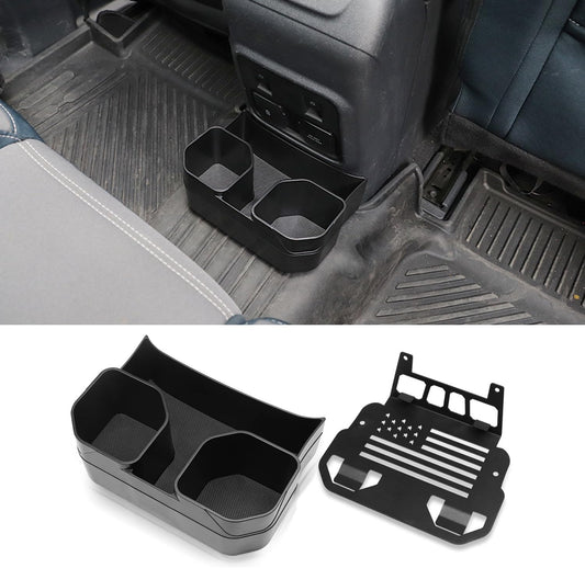 Xomzema Removable Rear Dual Cup Holder, Car Back Seat Drink Holder Water Bottle Holder Storage Tray Holder Organizer Accessories for Ford Bronco Offroad 4 Door 2021 2022 2023