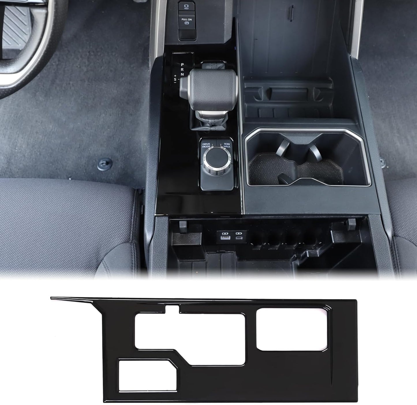 Aunginsy Central Control Gear Shift Panel Trim Cover Compatible with Toyota Tundra/Sequoia 2022-2024 Car Gear Shifter Console Anti-Scratch Panel Frame Protect Sticker with 4WD Accessories(Mech Style)