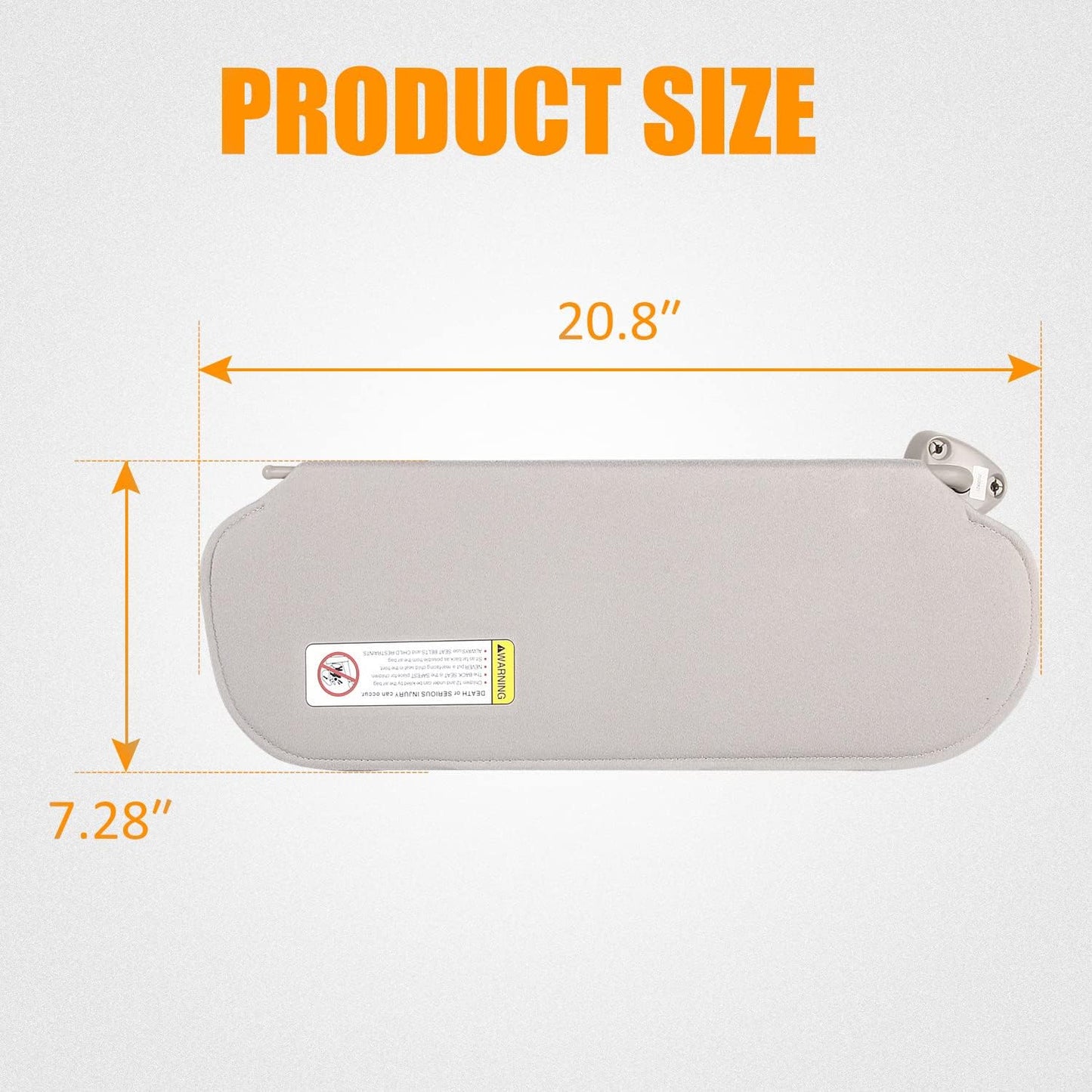 Wztepeng 84054695 Gray Sun Visor Right Passenger Side Replacement Compatible with 1999-2019 Express & GMC Savana 1500 2500 3500 4500 Replacement# 84054688