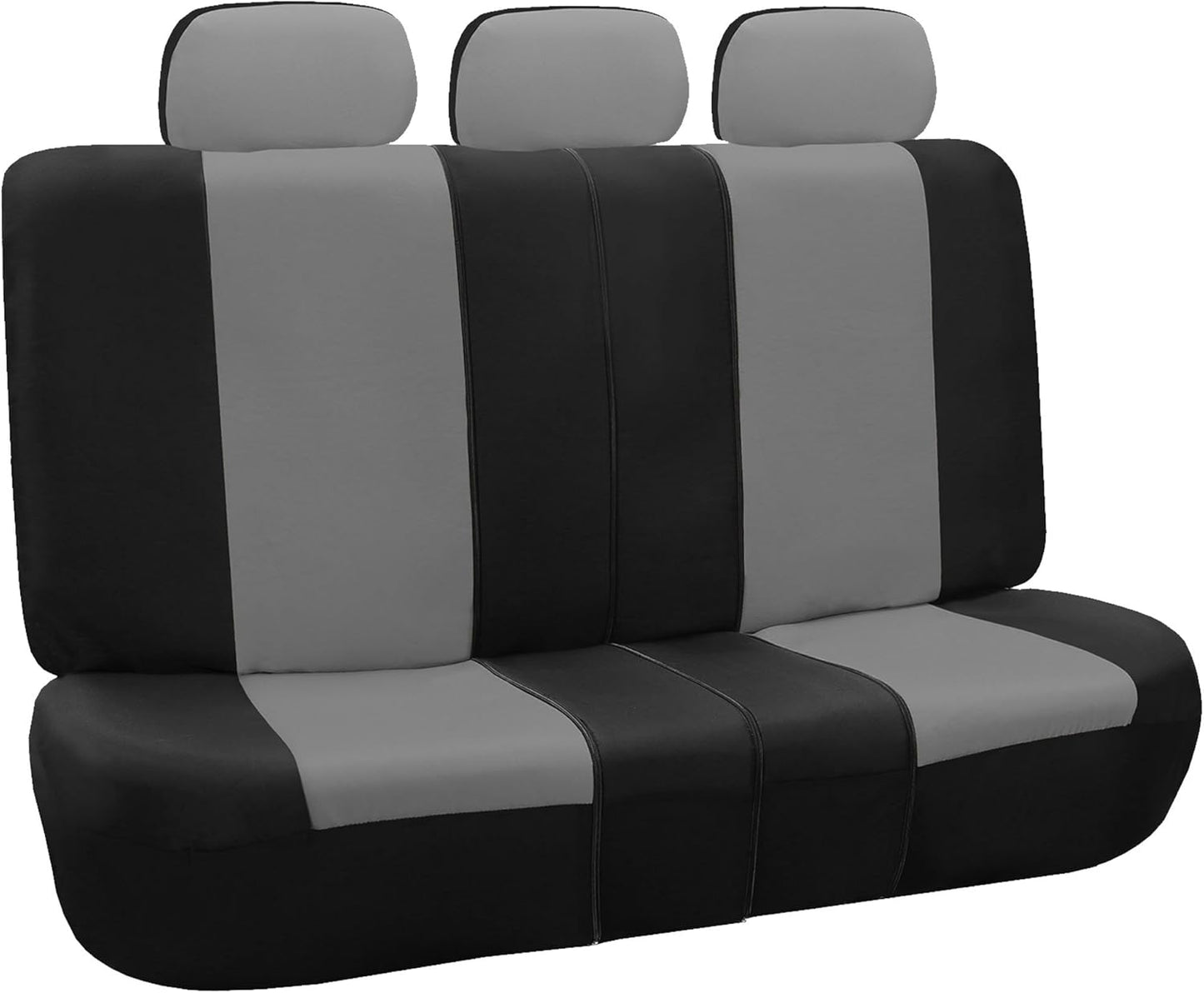 FH-FB065115 Classic Khaki Car Seat Covers Full Set Airbag & Split Ready Gray/Black