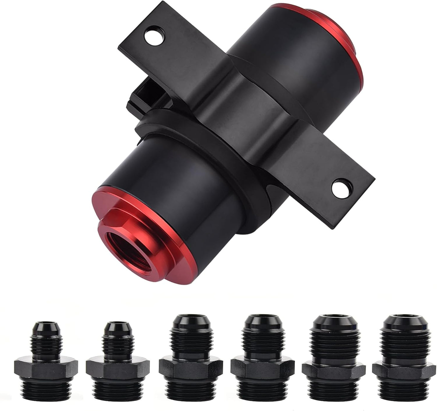 EVIL ENERGY 30 Micron Fuel Filter with 6AN 8AN 10AN Adapter&Bracket Clamp 60MM Universal