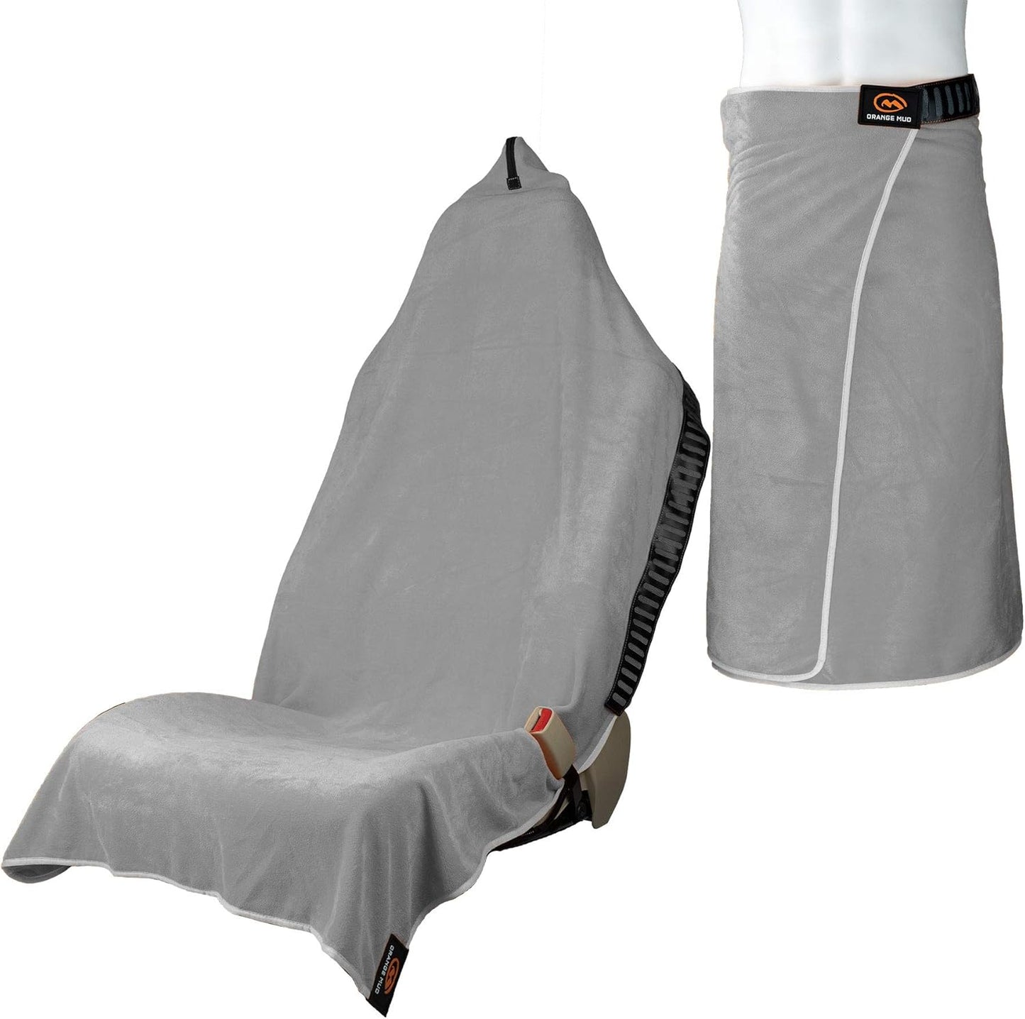 Orange Mud Transition & Seat Wrap V2.0: Microfiber Gym Towel, Seat Wrap & Cover for Athletes, Changing Towel, Gray