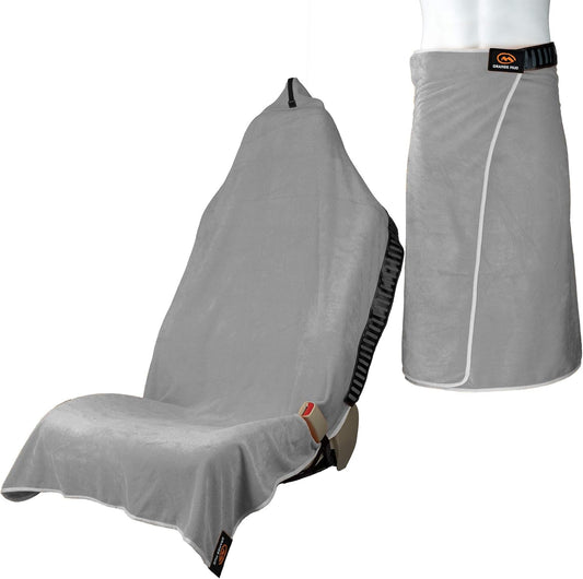 Orange Mud Transition & Seat Wrap V2.0: Microfiber Gym Towel, Seat Wrap & Cover for Athletes, Changing Towel, Gray