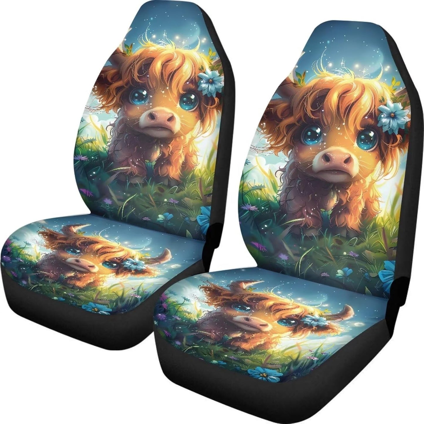 TOADDMOS Bohemian Colorful Mandala Patchwork Car Seat Covers Bucket Front Seats Protector,Universal Fit Cars,Sedan,SUV