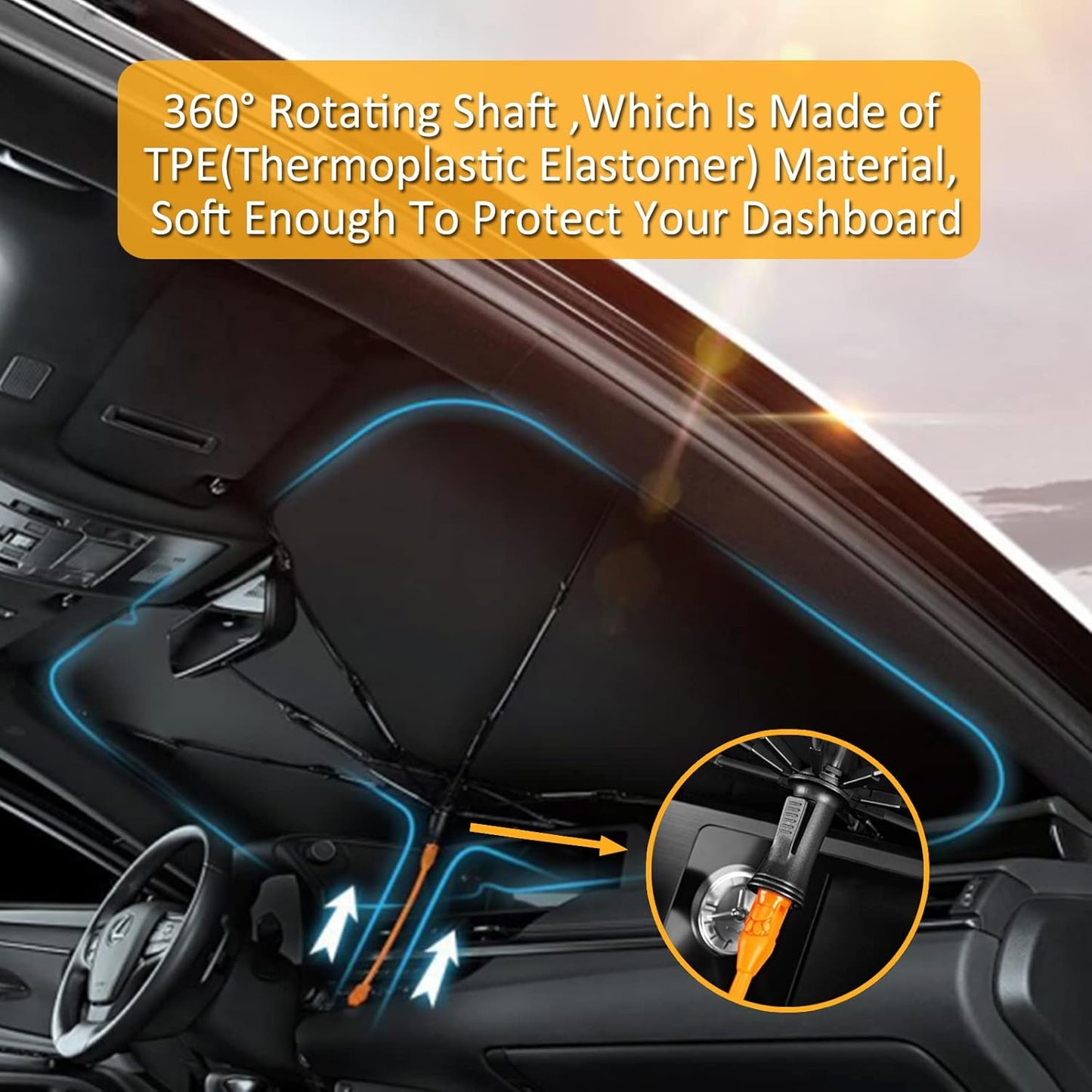 CHILL·TEK Pink Eyelash Car Windshield Umbrella, Hello Gorgeous Sun Shade Umbrellas for Car Front Window, Block UV Rays Foldable Windshield Umbrella Sun Visor Protector-Keep Car Cool for Most Vehicles