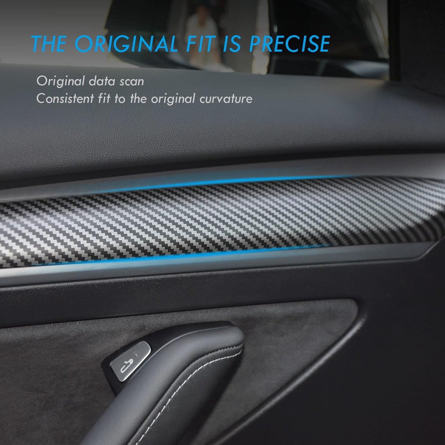 Carbon Fiber Model Dashboard Cover for Tesla Model Y 2020 2021 2022 2023, Car Center Console Panel Sticker Interior Accessories for Tesla Model 3 2020-2023 (Matte) - Not for 2024 2025 New Model