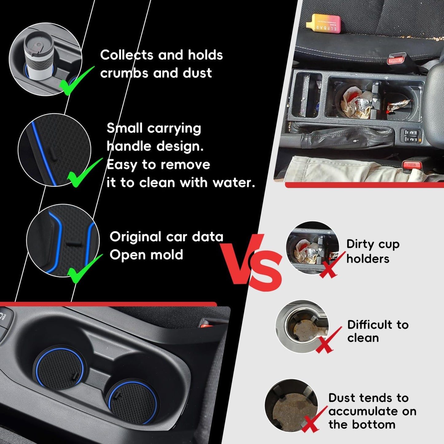 Auovo Anti Dust Mats for Toyota Corolla Hatchback 2019 2020 Accessories Custom Fit Cup Holder Inserts Door Liners (11pcs/Set) (Blue)