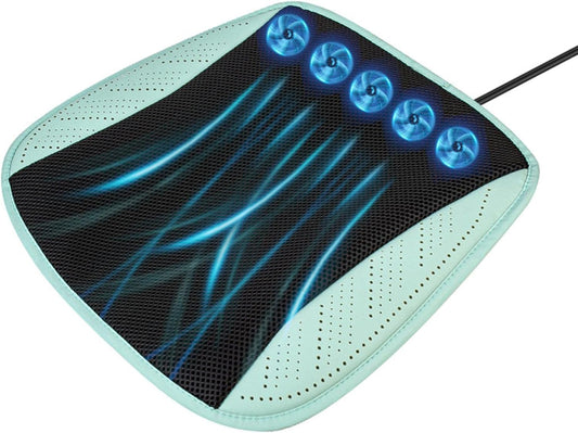 Cooling Car Cushions - Car Cooling Seat Cover,Car Cooling Seat Cover with 5 Fans Adjustable 3 Cooling Levels Seat Cooling Pad for Cars Universal Dous