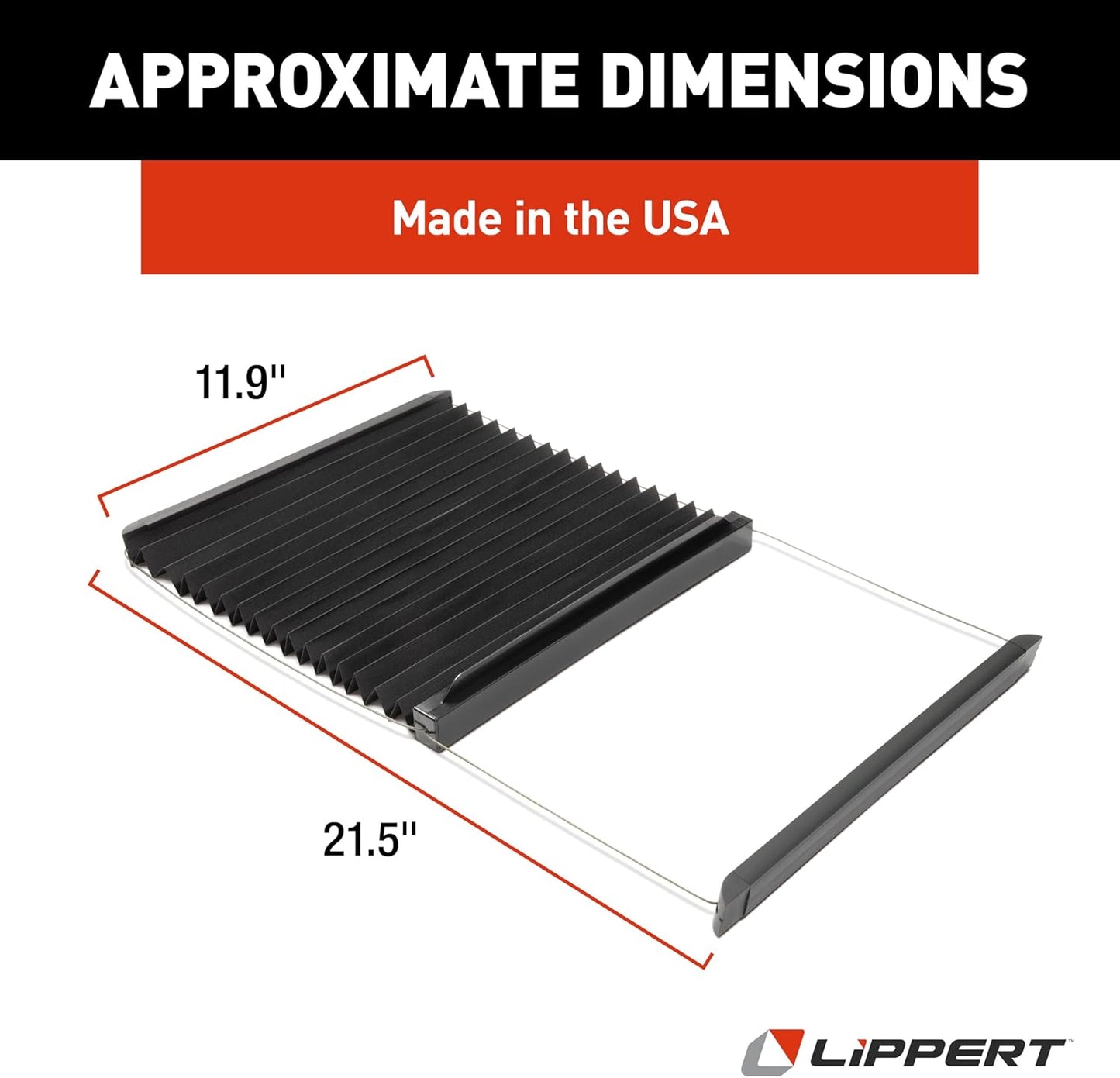 Lippert Components 786037 Thin Shade Ready RV Window Shade for Prepped LCI Entry Doors, black
