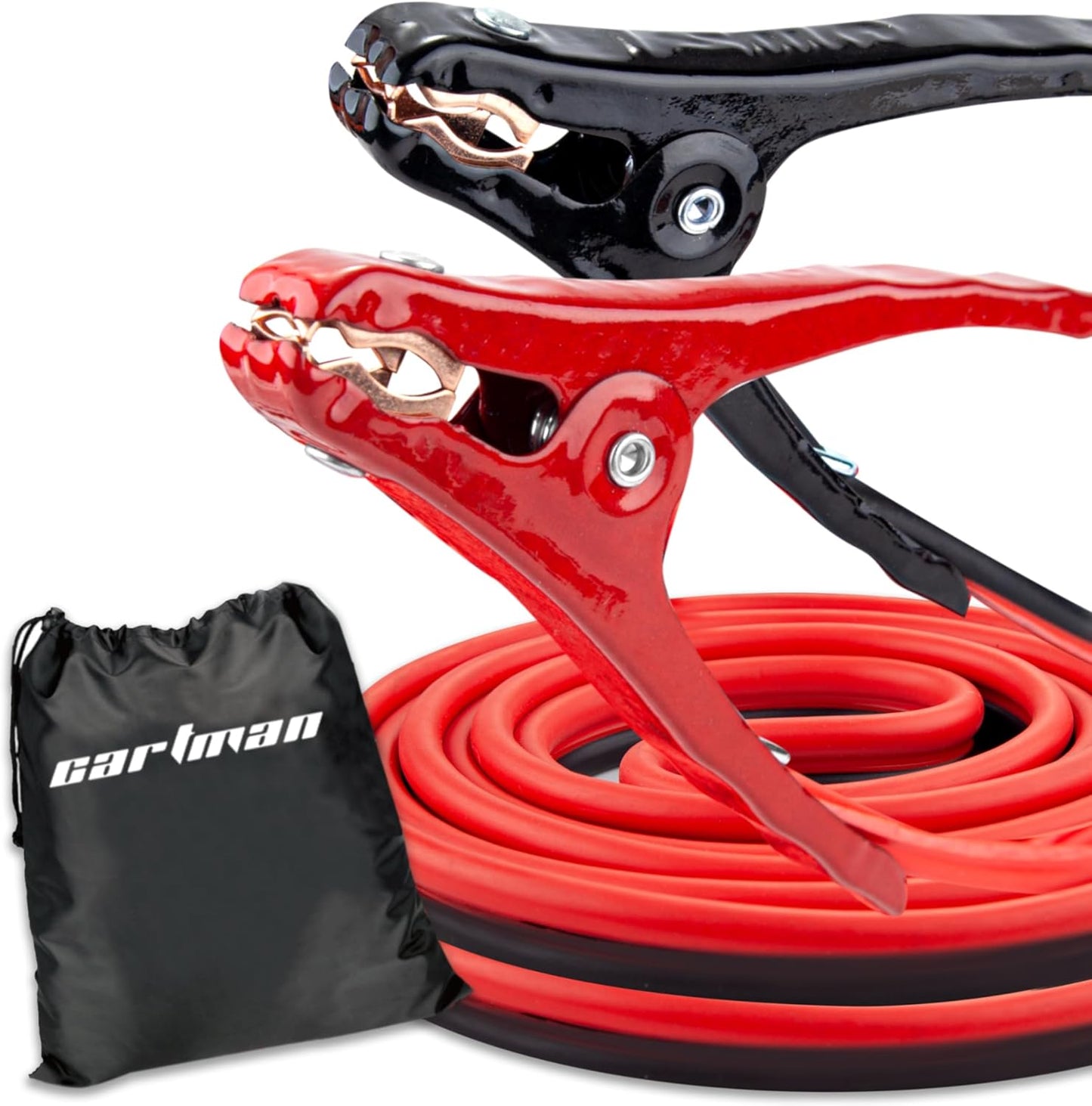 CARTMAN 1 Gauge 20 Feet Jumper Cables 800AMP Heavy Duty Booster Cables with Carry Bag