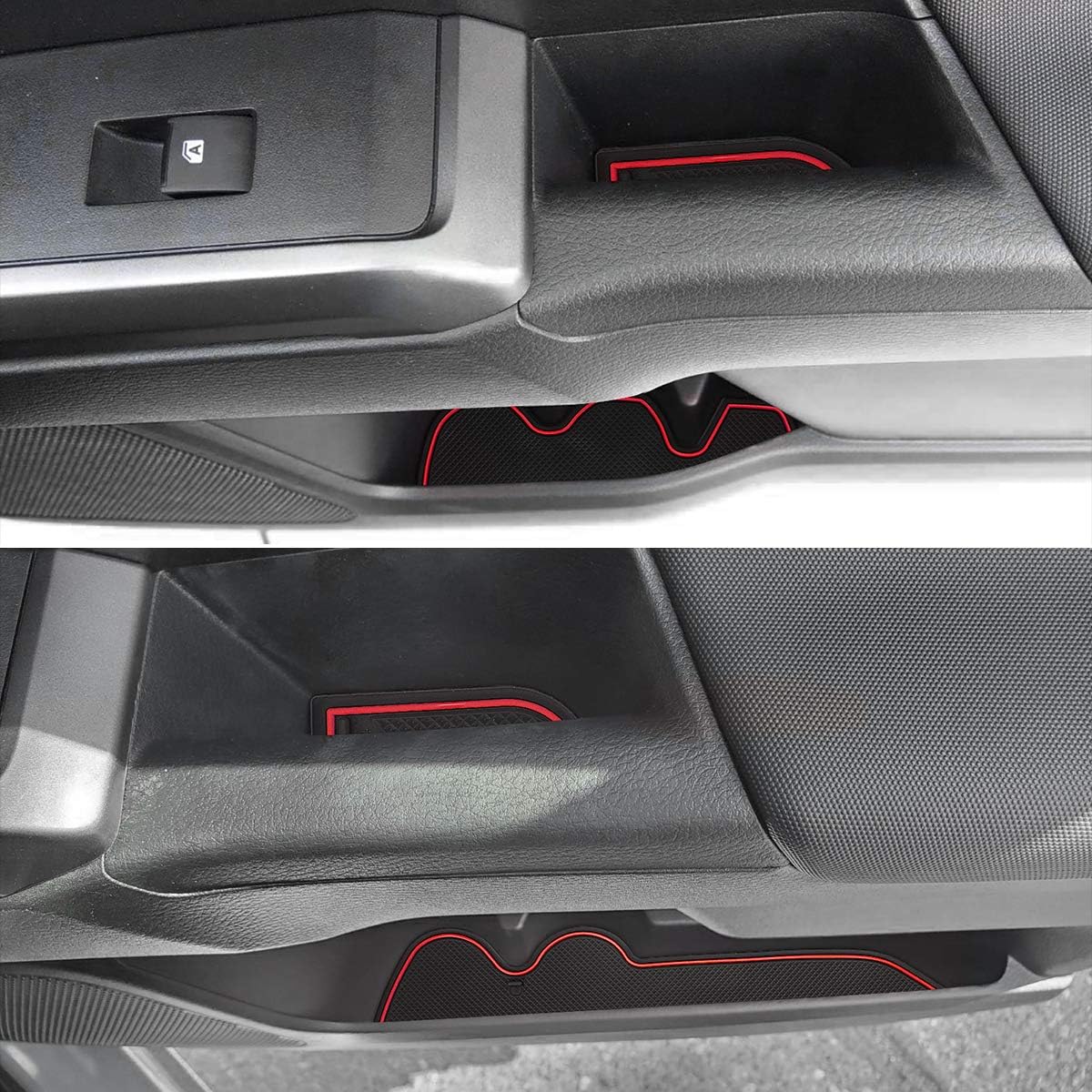 Auovo 18pcs Anti-dust Mats for 2016-2021 Toyota Tacoma 3RD GEN Accessories Car Cup Holder Inserts,Center Console Liner,Door Pocket Liner Mat Premium Custom Interior (Red)