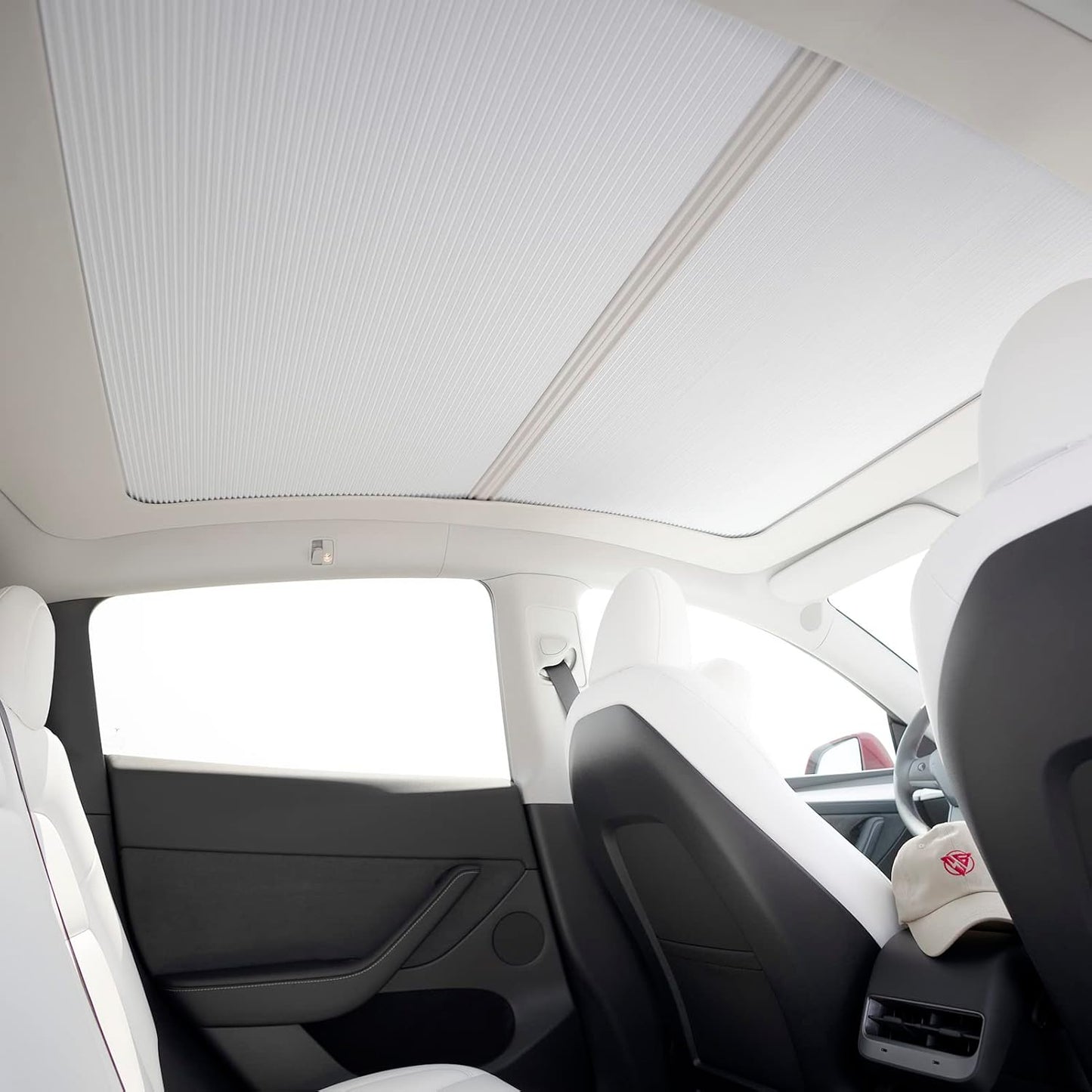 CYBERBEANS Shade for Tesla Model Y Glass Roof Sunshade Accessories 2025 2024 No Sag Foldable Retractable Sunroof Heat Insulation Cover Top Window UV Sun Blocking Heat